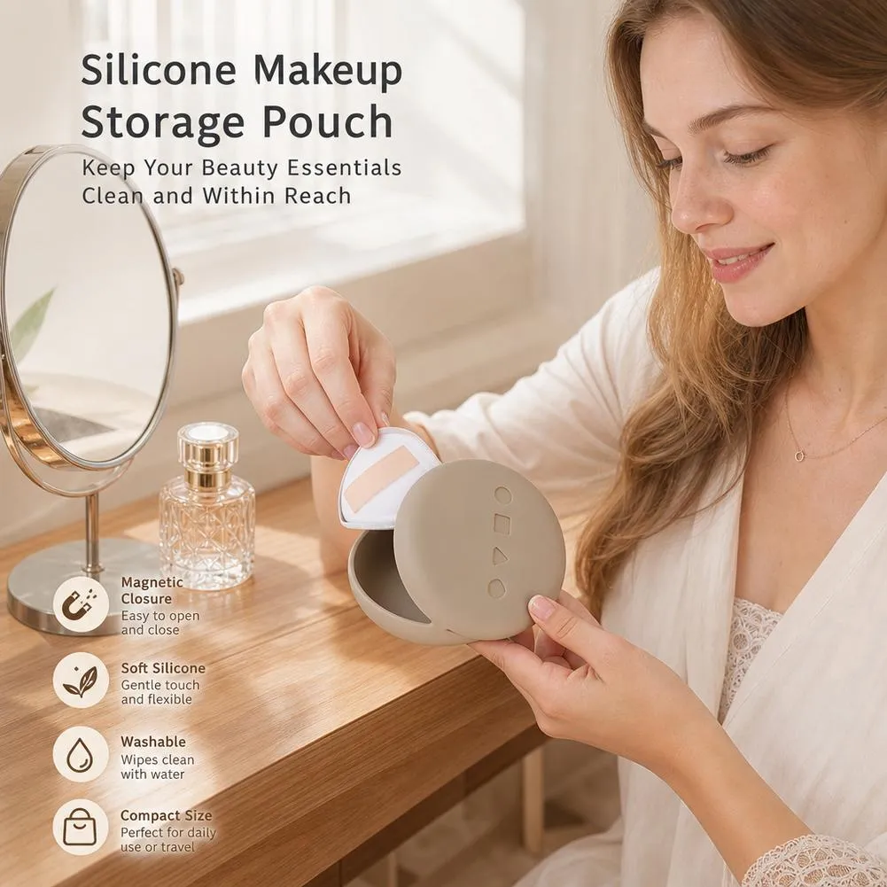 Silikonové kosmetické štětce Úložný sáček Cestovní držák štětců na make-up Pouzdro na houbičku na make-up Přenosný organizér na make-up — image 4
