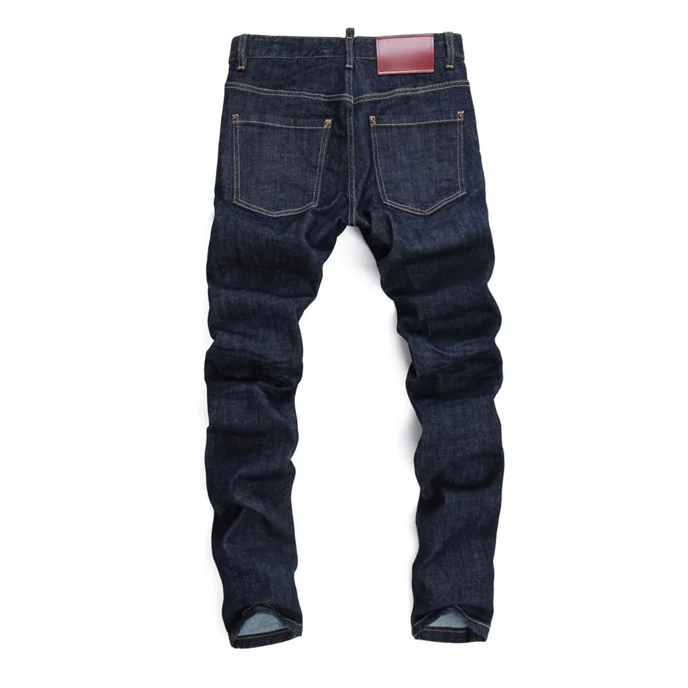 new design Man Jeans Pants Cotton straight Slim Jeans Denim Designer Elastic zipper D2 COOLGUY JEANS black top quality 565