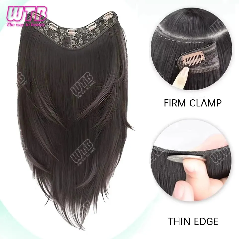 Synthetic Wig female One-piece Straight Wig Layered Extension Hair Wig Korean Fluffy Hair Piece Extension Hair Wig — image 5