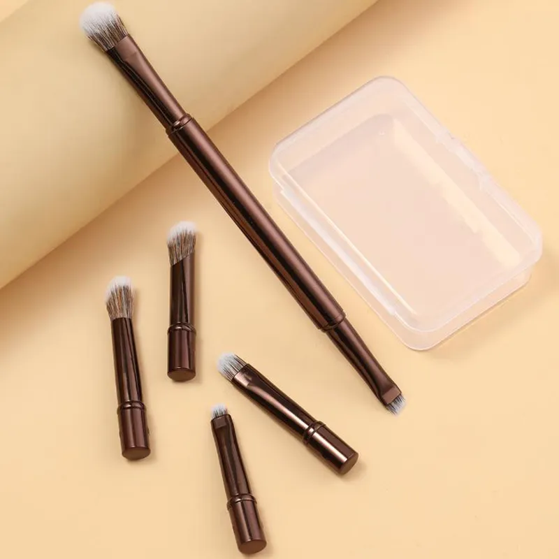 Ensemble de Mini pinceaux de maquillage de voyage, avec boîte, Portable, poudre cosmétique, fond de teint, Blush, correcteur, outils de maquillage, 6 pièces