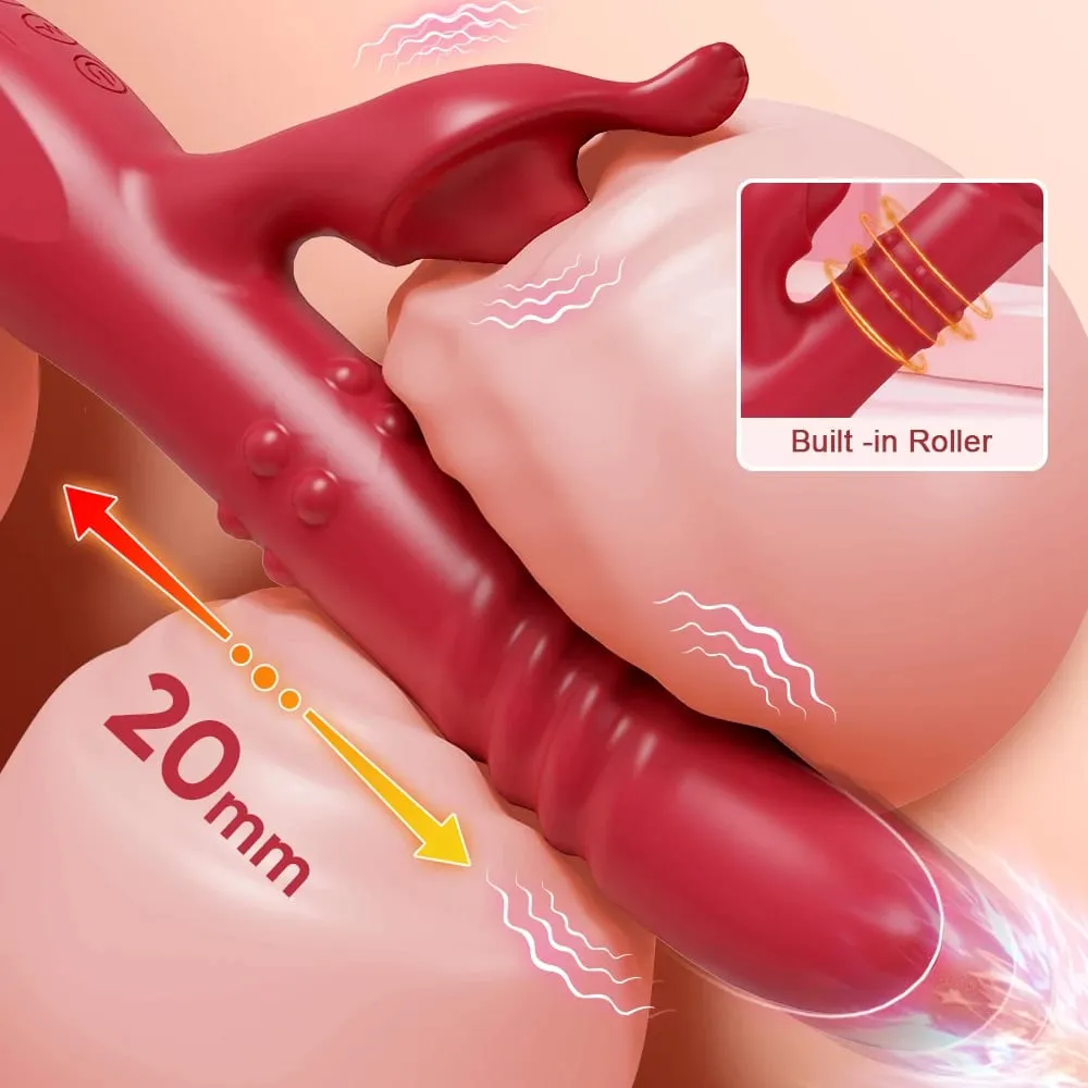 3 in 1 Thrusting Rotating Vibrator Clitoris Massager Telescopic G Spot Stimulator Women Dildo Adult Sex Toys Female Masturbator — image 3