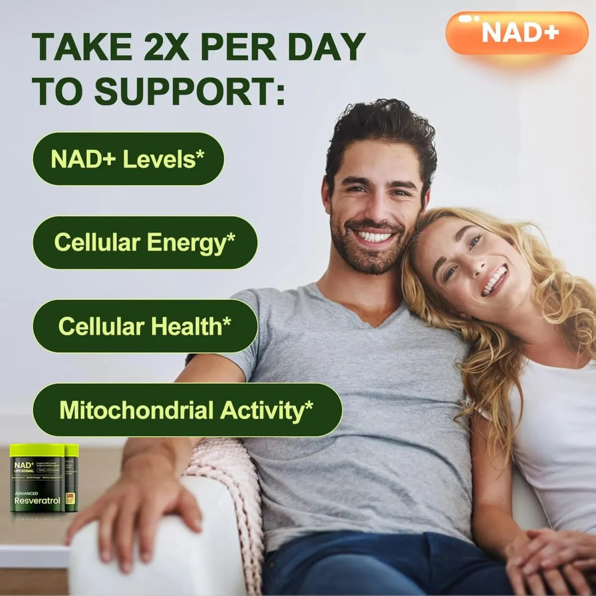 Liposomal NAD+ ADVANCED Supplement with Resveratrol - NAD Plus Capsules for Anti Aging Brain Function & Cell Regeneration — image 3