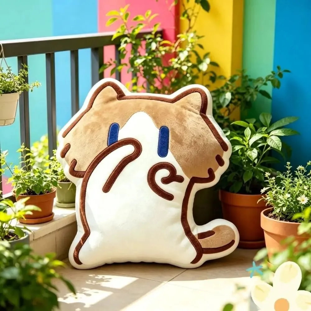 Cute Soft Monthly Salary Cat Plush Sofa Decor Home Ornament Cat Plush Throw Pillow Cartoon Cushion Cat Stuffed Pillow