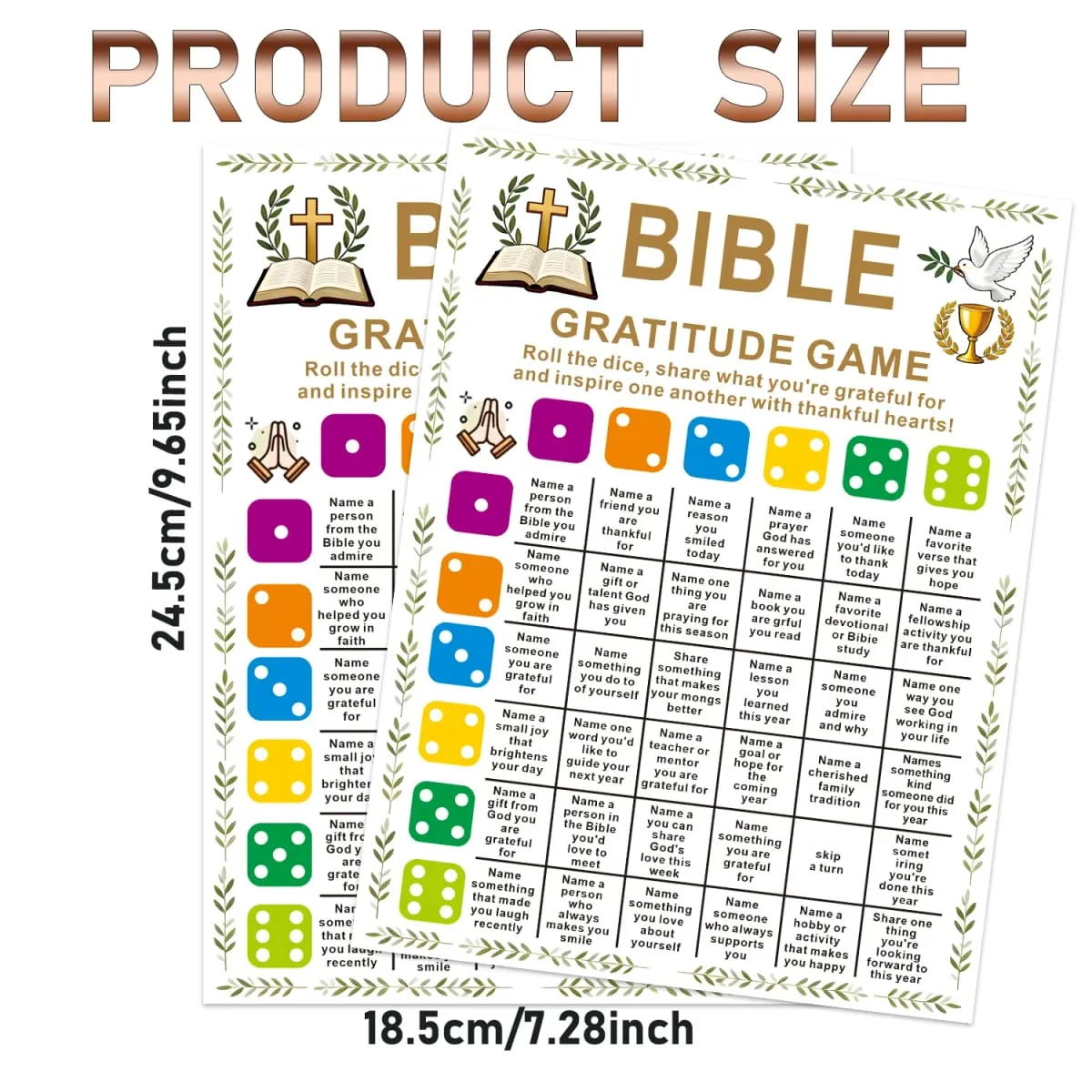 Bible Gratitude Games & Bible Dice Games (Without Dice) Christmas Party Games Christmas Cheerful Religious Game Style Adult