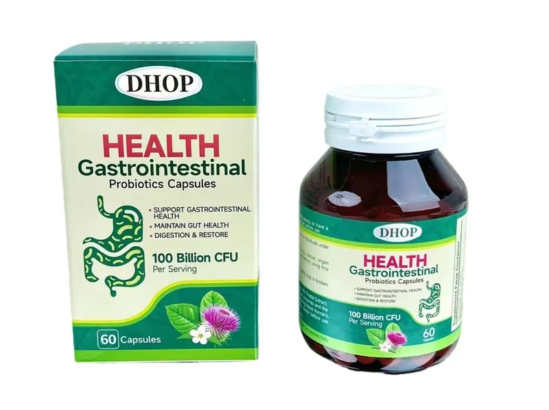 Gastrointestinal Probiotics Capsules Support Gut Health with Vitamin C and Vitamin E Diet Fiber 100 Billion CFU 60 Capsules