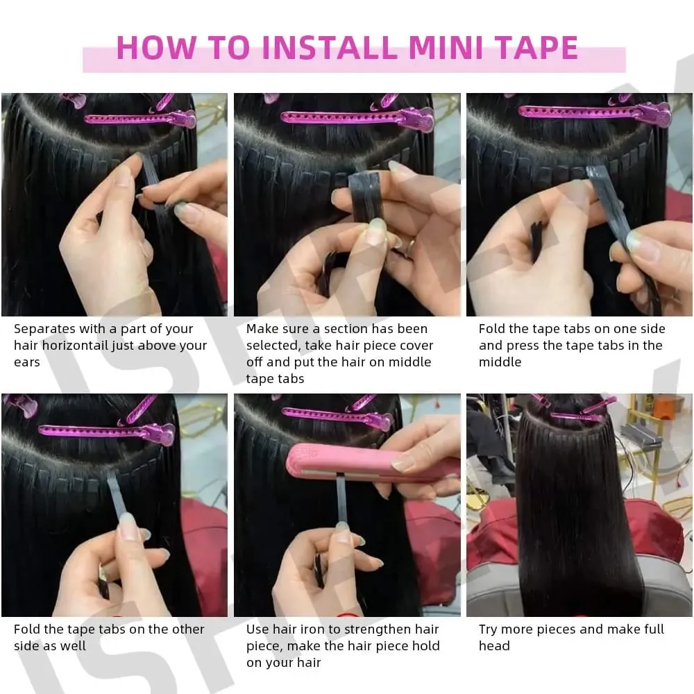 P4-27# Balayage Mini Tape in Human Hair Natural Brown Blonde Seamless Tape Human Hair Extension 10pcs/pack 12-20 inches ISHEENY