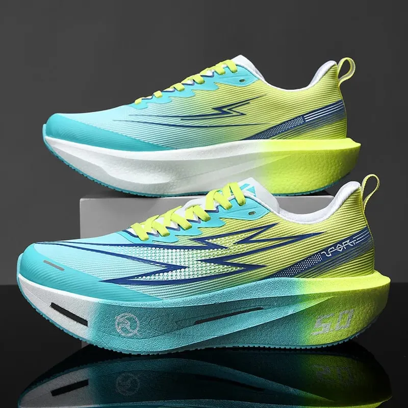 Running Shoes Men Carbon Board Speciality Marathon Sports Breathable Lightweight Women's Comfortable Athletic Nonskid Sneakers