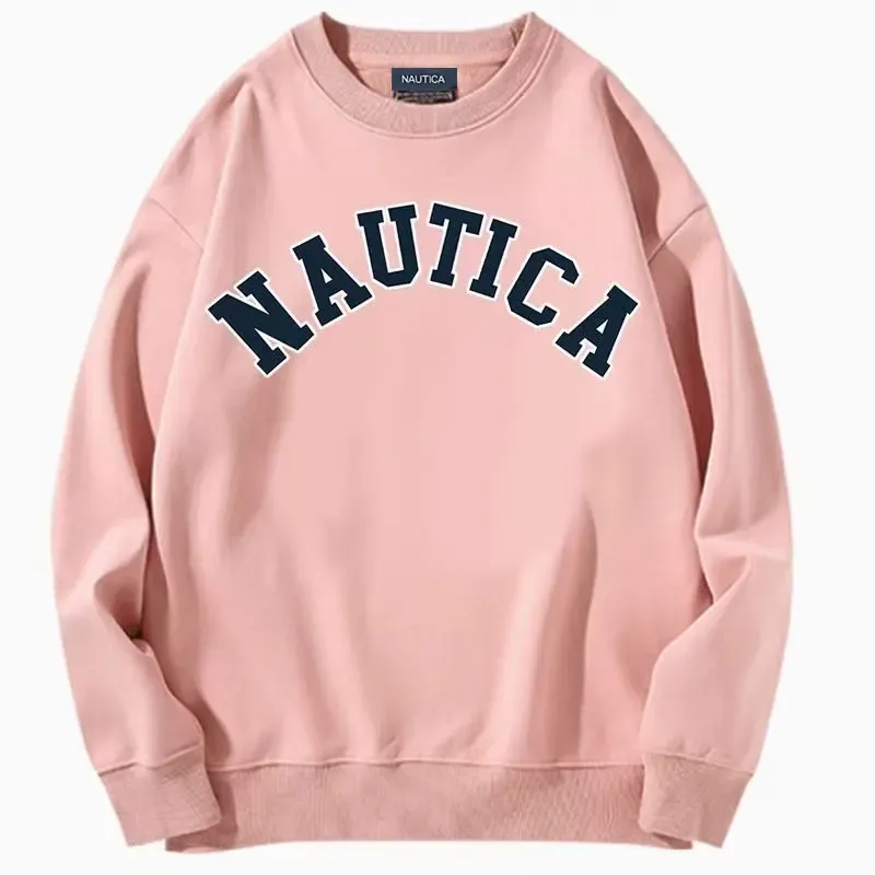 Nautica's fleece-softening warm-weather casual sportswear for both men women featuring printed designs Loose men's sweatshirt