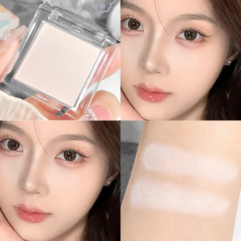 White Eyeshadow Palette Matte Shimmer Highlighter Waterproof Long Lasting Brightening Eye Makeup for Cut Crease