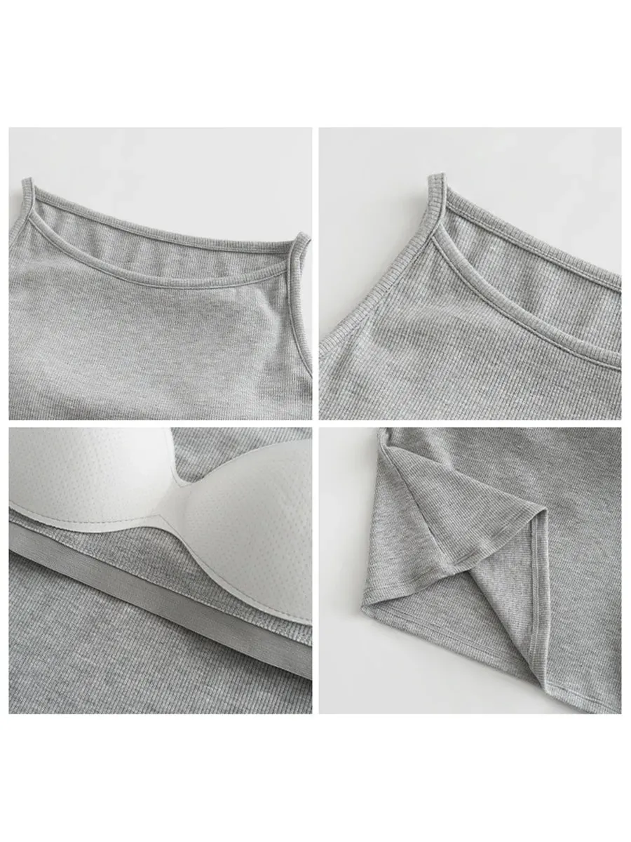 VEN Women Bottom Tees Solid New Slim Micro Elastic Tanks with Chest Cushion Ladies Camis Vest for Girl Summer 2026