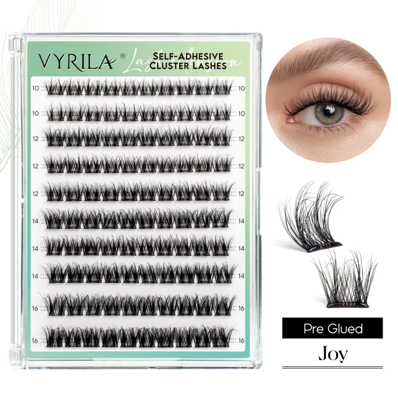Self Adhesive Eyelashes No Glue Needed Lashes 10‑16mm Pre Glued Cluster Lashes D Curl Soft Natural Press on Lashes — image 9