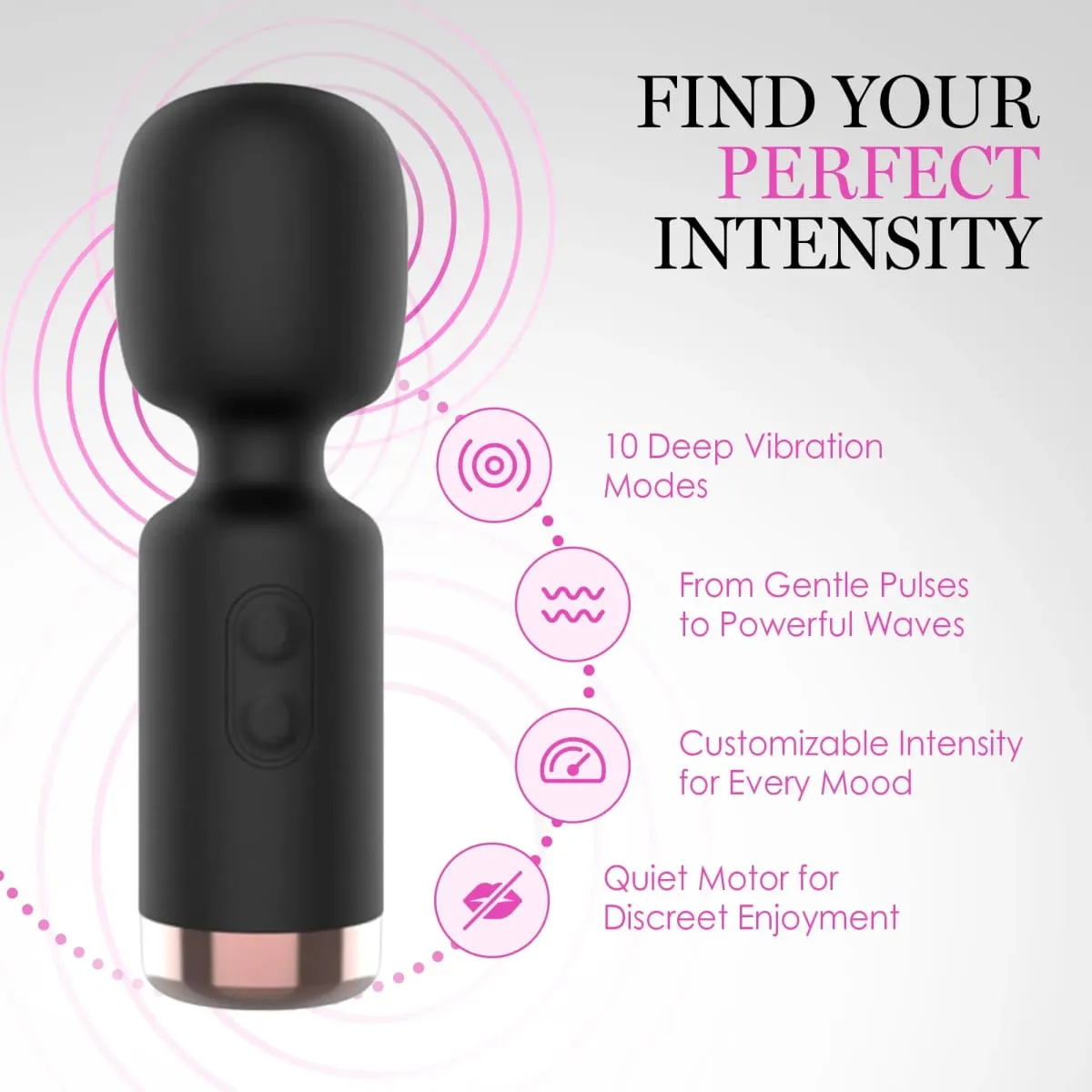 Mini Clitoral Stimulator AV Vibrator Wand with 10 Vibration Modes Portable Vibrating for G Spot Nipple Adult Sex Toy Massager