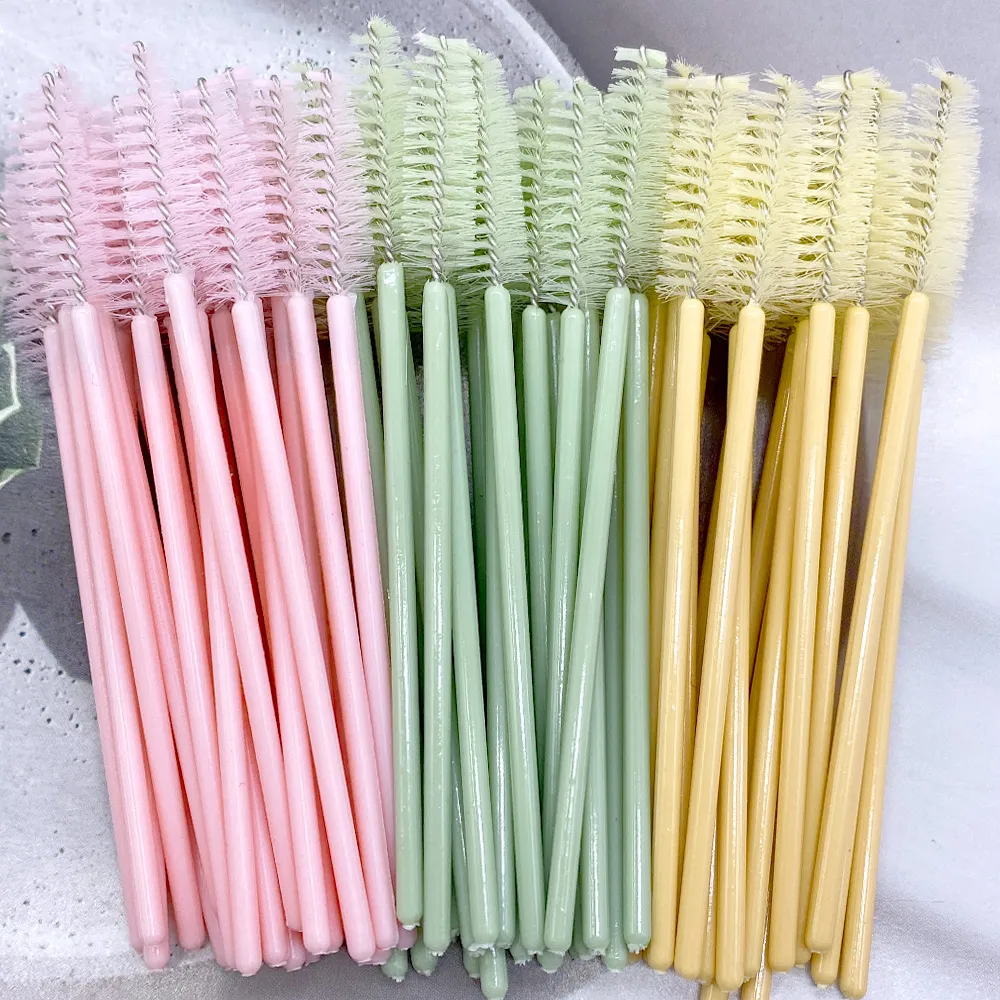 Zanse 50/500pcs Eyebrow Eyelash Brushes Eyelash Spoolies Mascara Wands Applicator for Eyelash Extension Makeup Tool