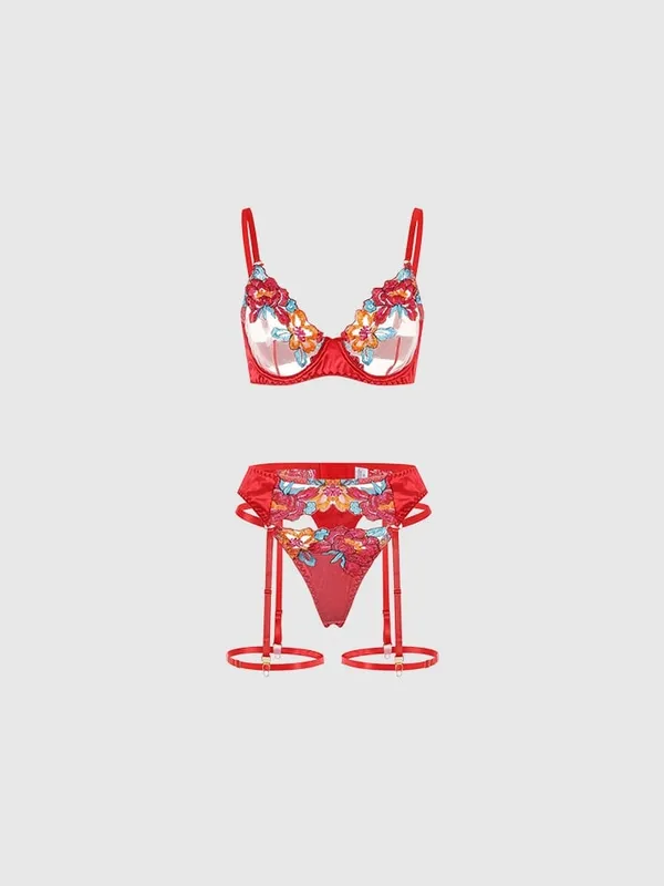Women's embroidered bras come in underwire bra sets — image 8