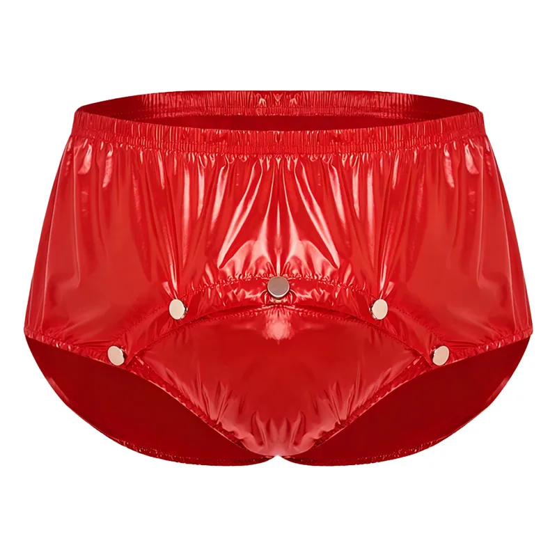 Cuecas masculinas com capa de fralda à prova d'água, com botões de pressão frontal, anti-vazamento, roupa íntima adaptável para idosos, necessidades especiais