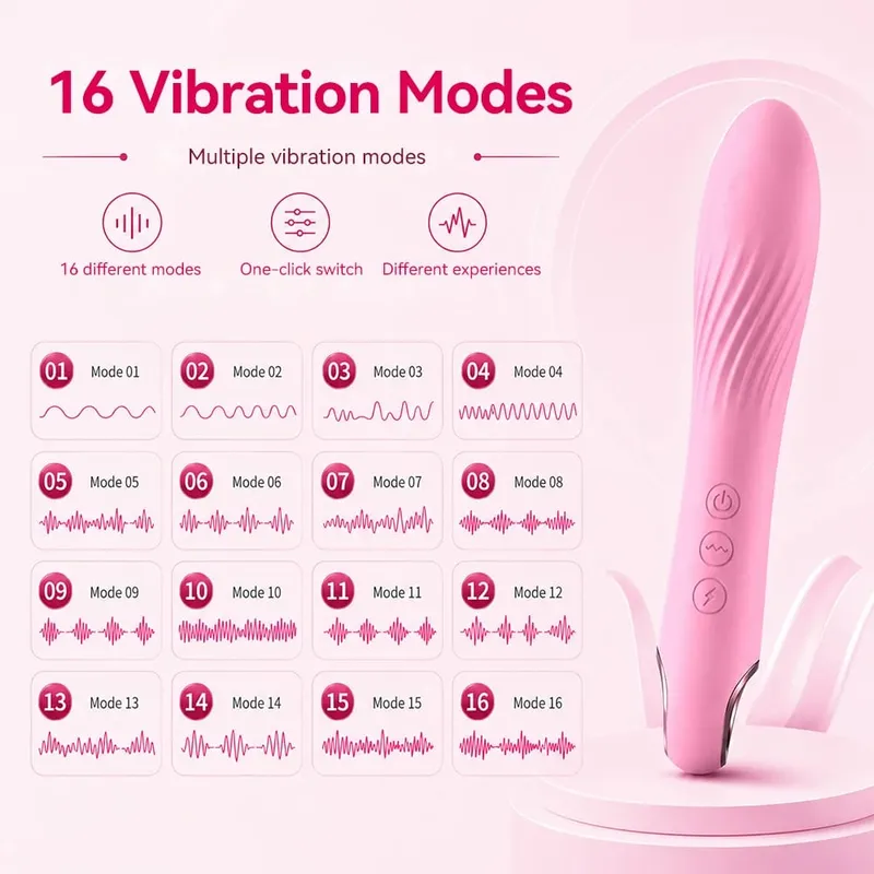 16 tilstande elektrisk pulsvibrator til kvinder G-punktklitstimulator Vaginal massage Vibrerende dildo Stille sex voksenlegetøj — image 3