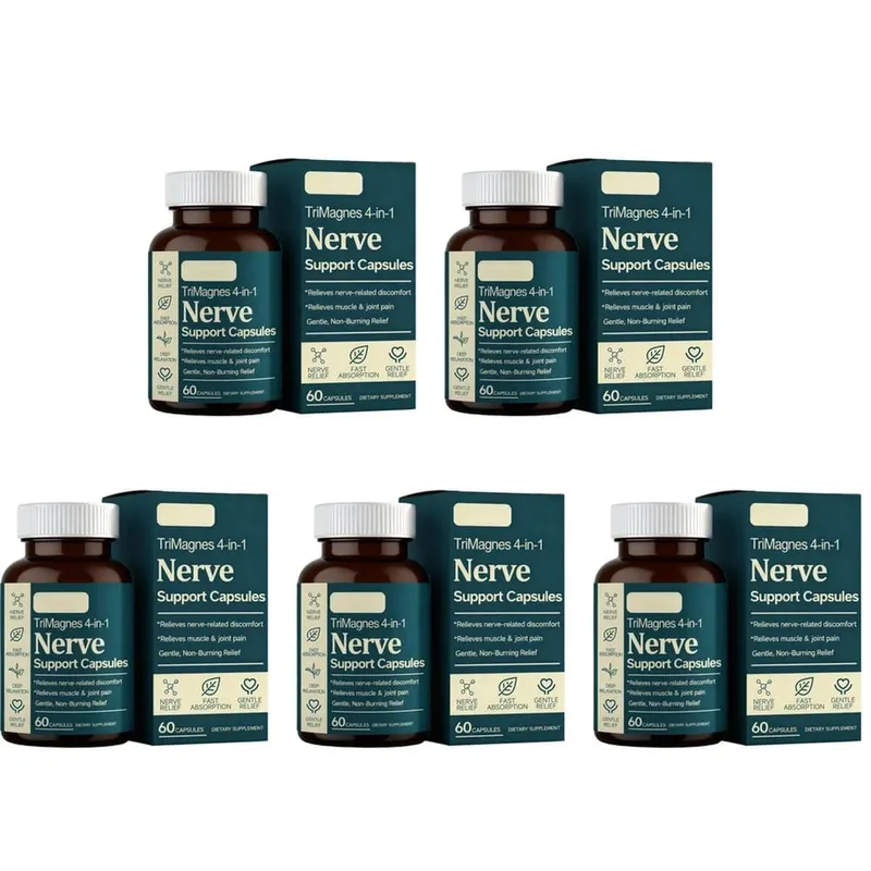 Magnesium Citrate Glycinate Malate Capsules with Turmeric Extract Supports Nerve Health Muscle Relaxation Sleep Wellness 60 Ct