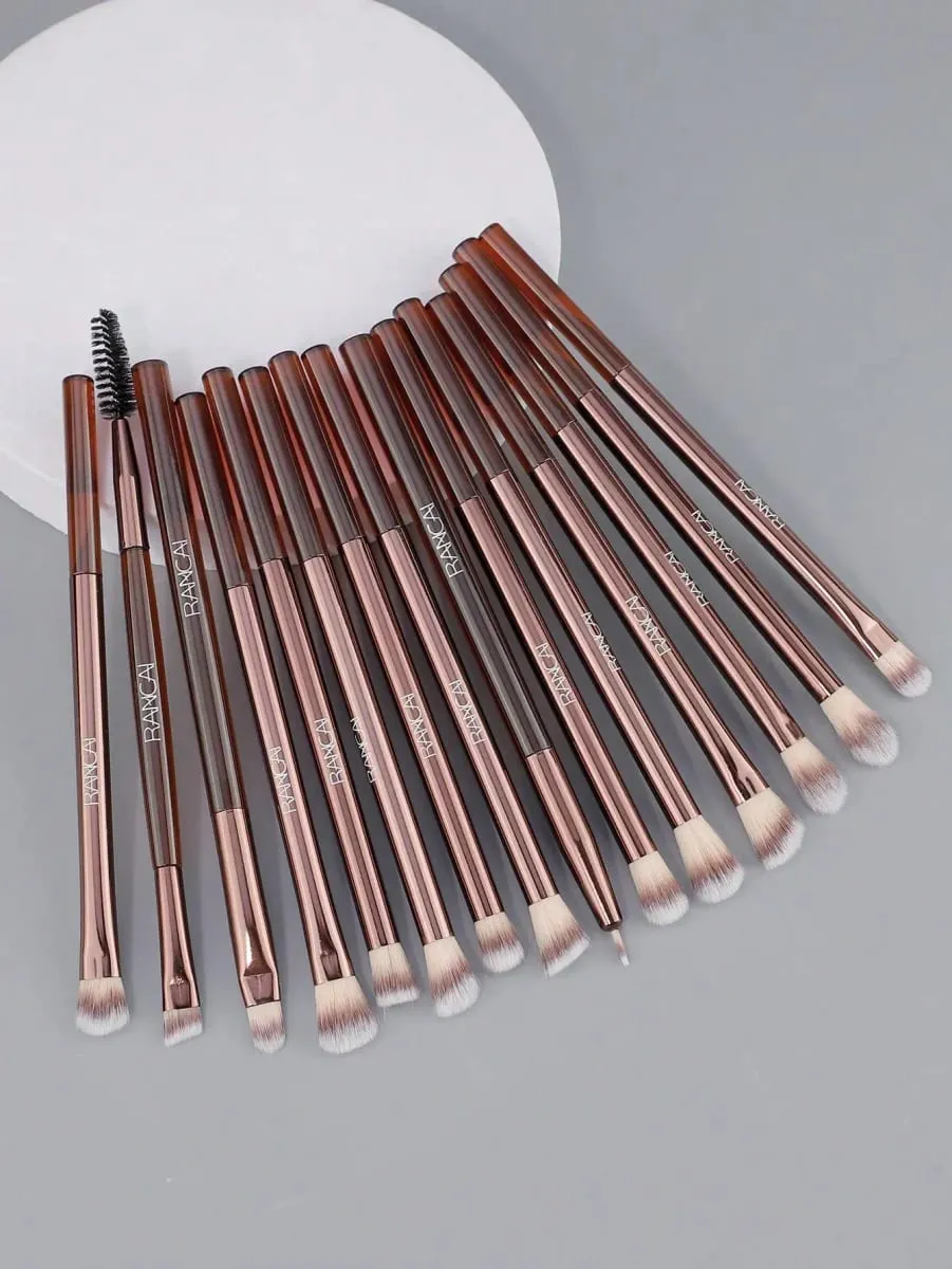 15Pcs Professional Eye Makeup Brushes Set Soft Bristles Eyeshadow Blending Eyebrow Eyeliner Brush Cosmetic Make‑up Kit