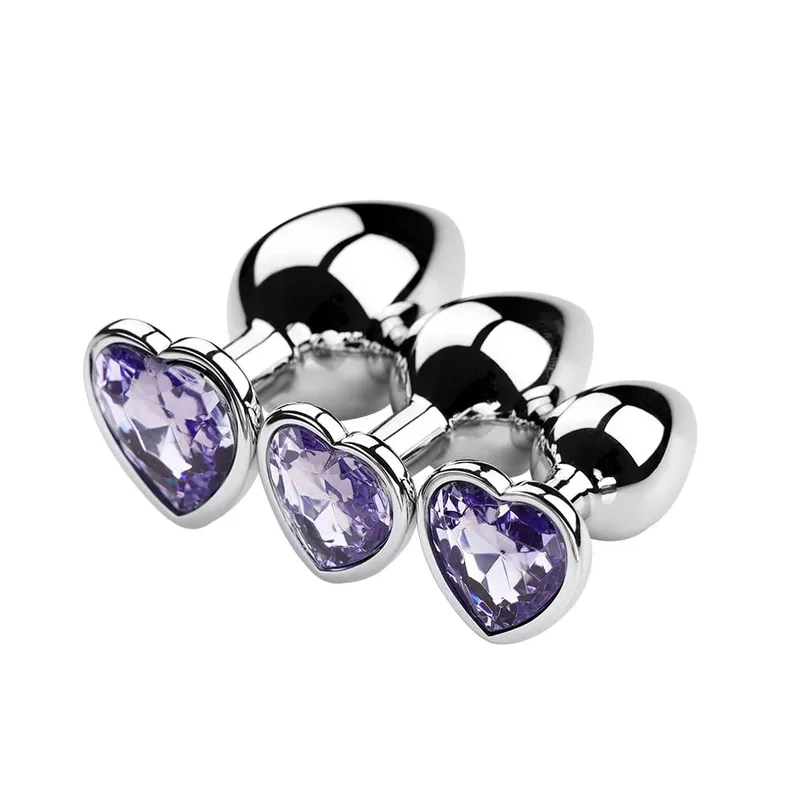 S/M/L anální kolík Heart Metal Crystal anální kolík pro ženy Odnímatelný anální kolík z nerezové oceli Muži Stimulátor Anální sexuální hračky Dildo