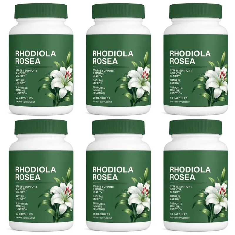 Rhodiola Rosea Capsules 500mg Herbal Supplement for Daily Energy Balance Mental Focus Adaptogen Plant Extract 60 Capsules — image 11