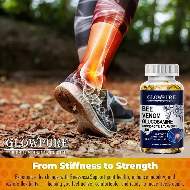 Bee Venom Extract Glucosamine & Turmeric Capsules for Joint & Muscle Health Enhanced Mobility Flexibility Comfort Supplement