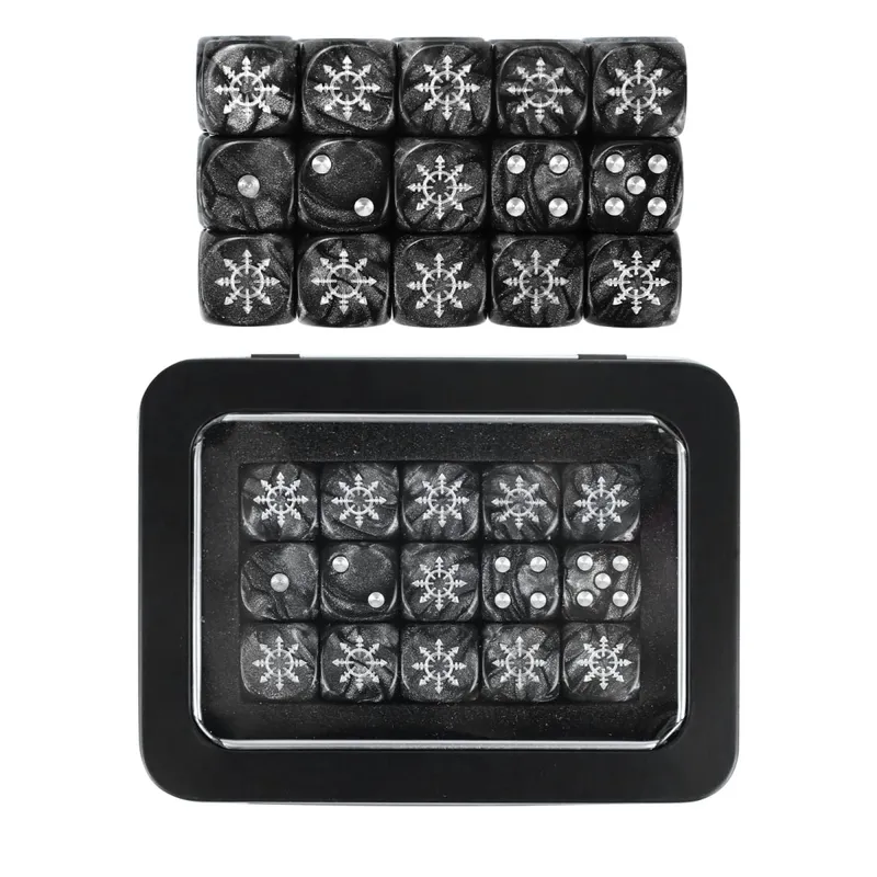 15PCS 16mm/0.63inch D6 Wargaming Dice Set for Tabletop Miniatures Game Damage Tracking Army Faction Themed Dice Tokens