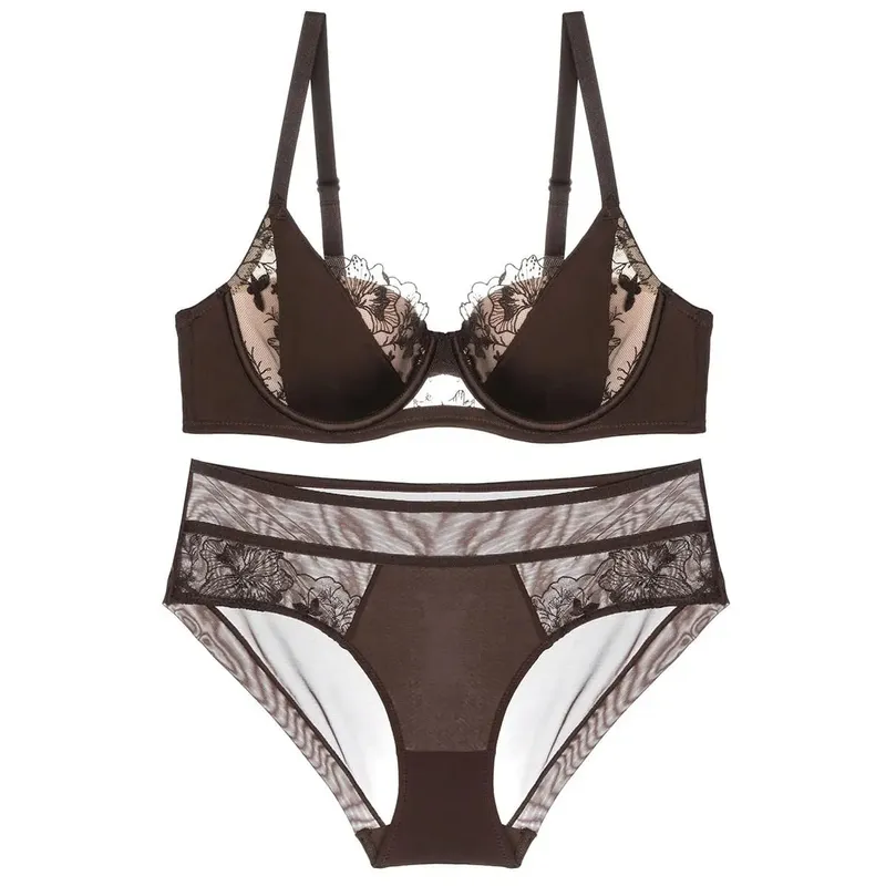 New Lace Push Up Bra Set Large Bust Minimizer & Lifting Side Support Reduces Armpit Fat Anti-Sagging Thin Wireless BANERDANNI