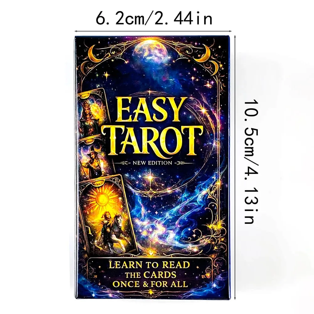 Easy Tarot Deck 78 Cards Learn To Read Tarot Cosmic Starry Sky Cards For Beginner Friendly Witch Divination Board Game Card Game