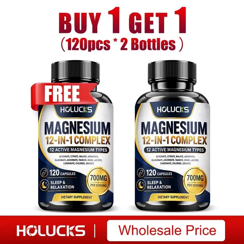 Magnesium Complex 700mg 12 in 1 Supplement Support Heart & Bone Health Aid Relaxation Improve Muscle Strength Boost Immune