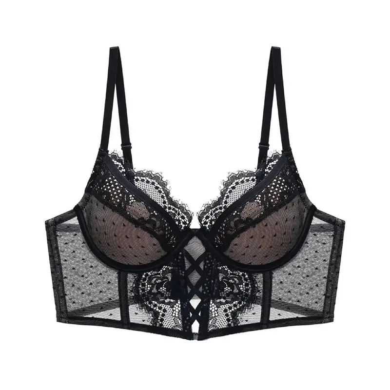 Push Up krajkový set spodního prádla pro ženy Průsvitná košilka s měkkou kosticí podprsenka Fishbone Teddy Sexy svatební líbánky S-XL