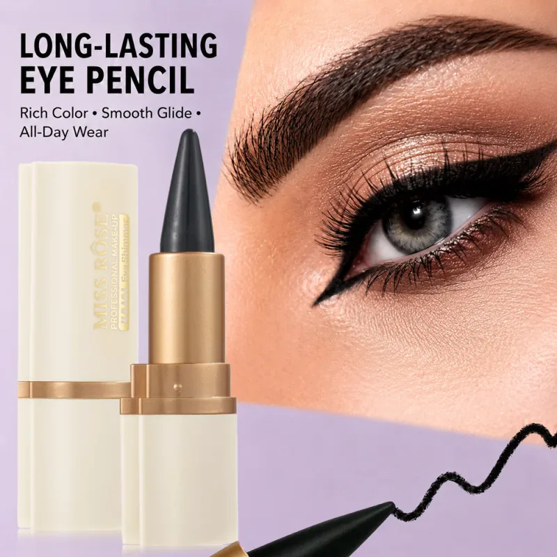 Retractable Gel Eyeliner Pencil Waterproof Long Lasting Smooth Black Eyeliner Cream Makeup Tool