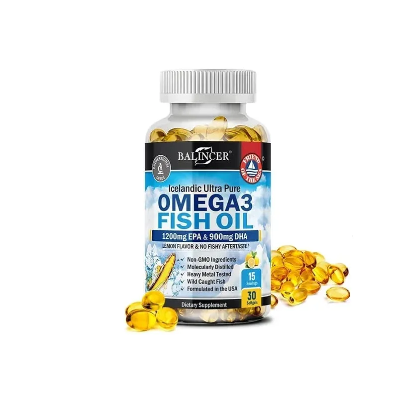 Fish Oil Omega 3 Contains EPA 1200mg & DHA 900mg - for Joints Eyes Cognitive Supplement Non-GMO Gluten Free — image 9