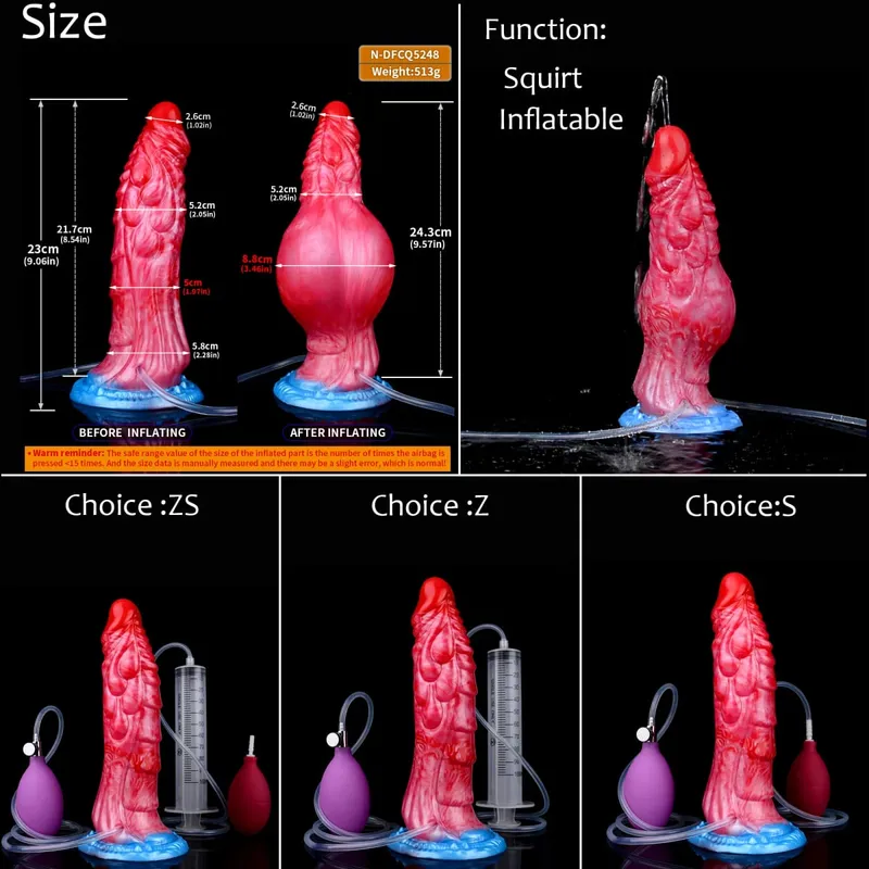 Gode ​​gonflable en Silicone avec nœud d'éjaculation, circonférence réglable, fantaisie, pénis de cheval, jouets sexuels pour adultes, dilatateur Anal