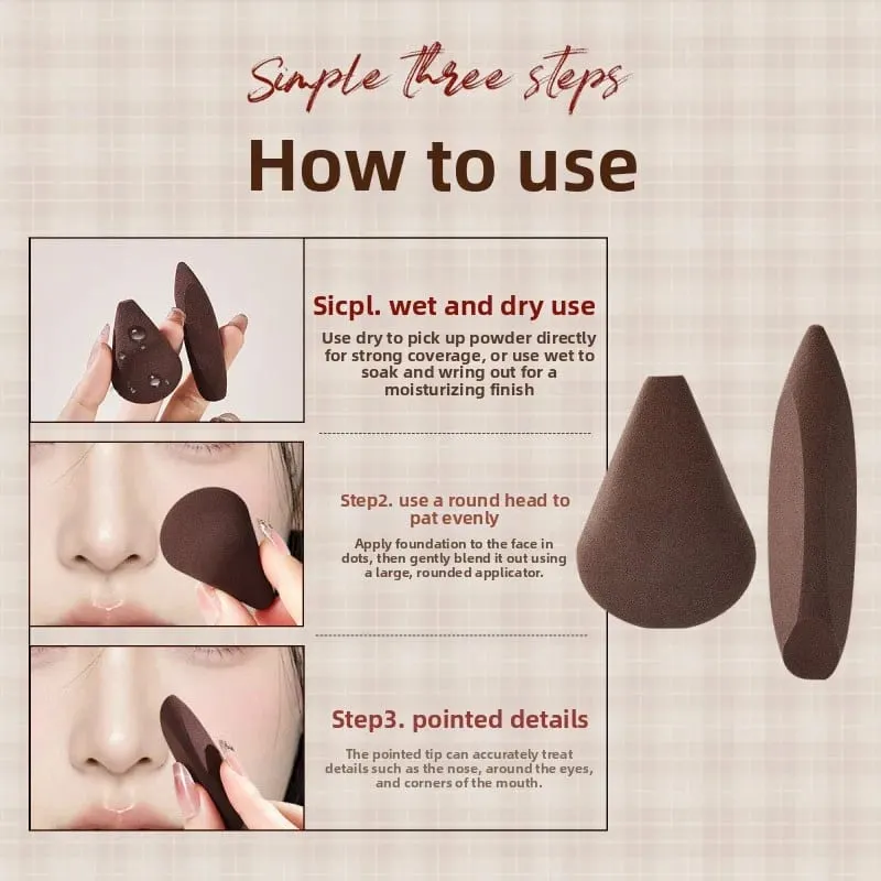 2pcs Finger Shape Makeup Sponge Set Soft Reusable Cosmetic Puff for Foundation Highlighter Concealer Blending for Face Contour