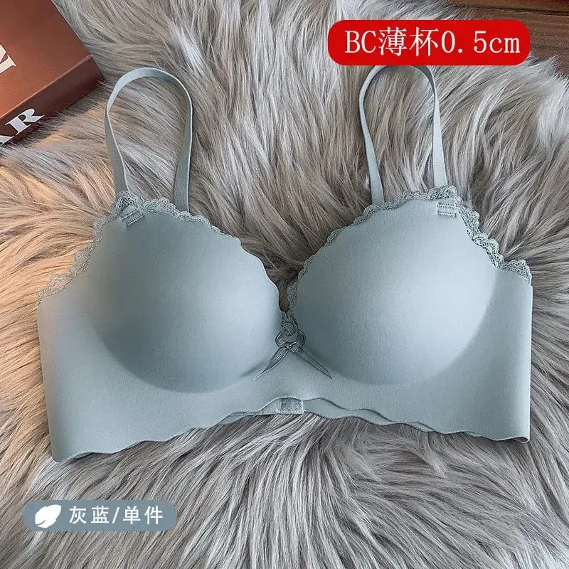 セクシーWomen Wireless Seamless Bra Set One‑Piece Push‑Up Brassiere Small Bust Side Support Anti‑Sag Soft Ladies Intimates Lingerie — image 11