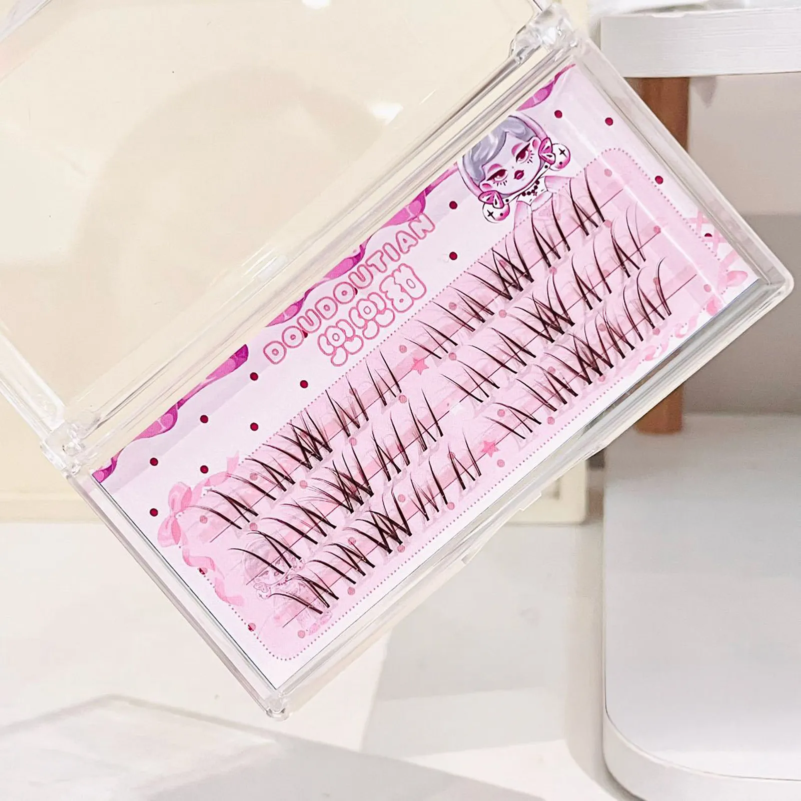 3/10 Rows Sweet Brown False Eyelashes Natural Whispy Fluffy Air Manga Korean Style Fake Eyelash Extensions Perfect Eye Makeup — image 3
