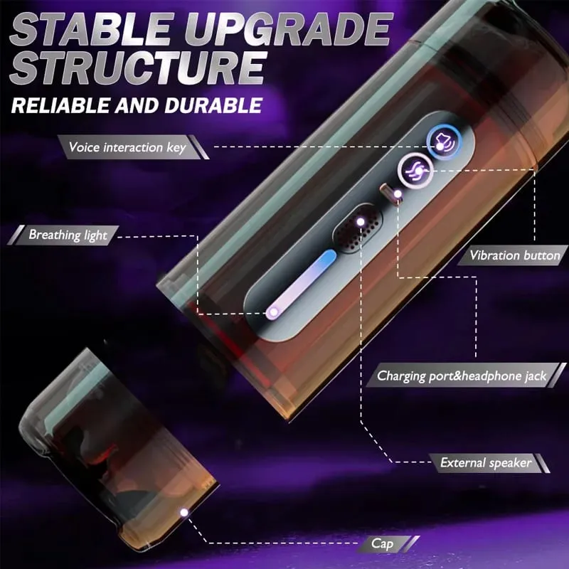 Automatic Male Double-Headed Penetration Realistic Channel Vibrating Deep Throat Vagina Voice Pocket Pussy Sex Toy Supplies 18+