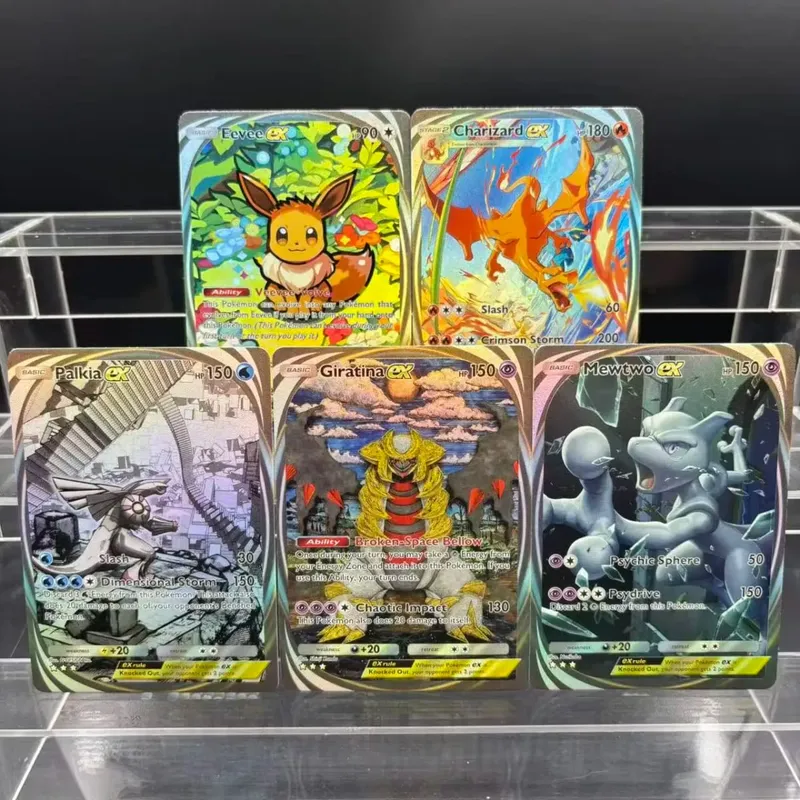 5pcs DIY POCKET Collection Cards Mewtwo Leafeon ex Self Made Single Card Classic Game Anime Card Gift Toy