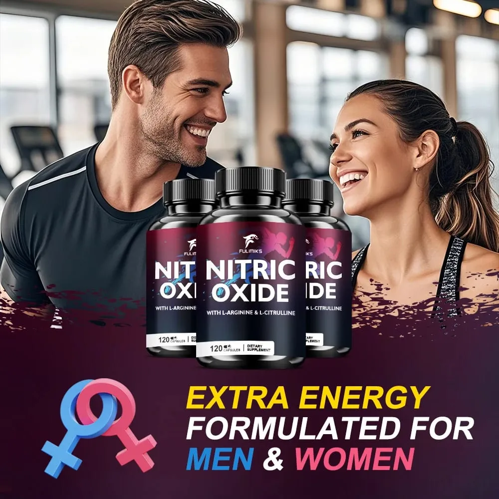 Nitric Oxide Tablets Capsules - Enriched with L-arginine and L-citrulline Complex To Promote Nutrient Flow To Muscles and Heart