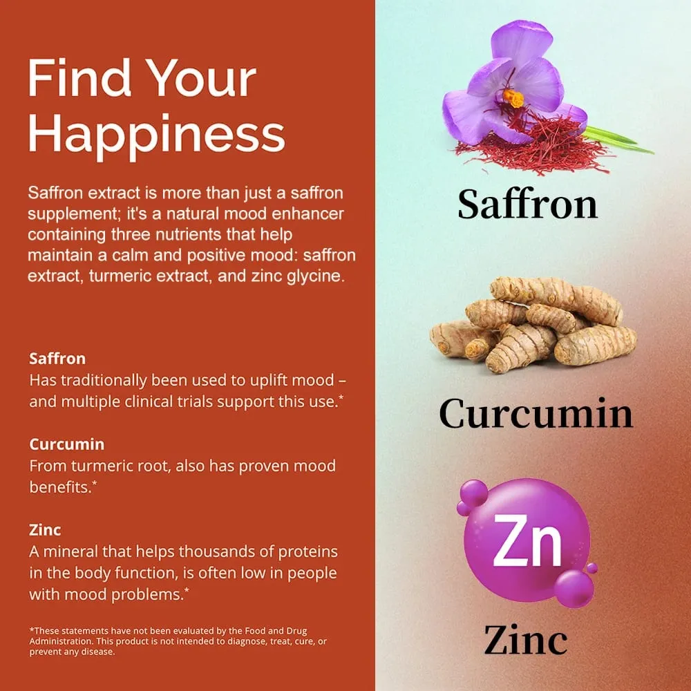 Curcumin Capsules 400mg Plus Saffron and Zinc Relieve Joint and Muscle Fatigue and Benefit Brain Eye and Heart Health