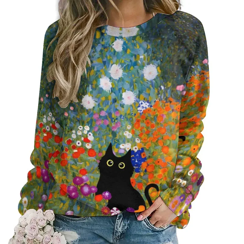 Fashion Butterfly flowers Women round-neck sweatshirt 3D Print Streetwear Autumn Y2k Sweatshirts Pullovers Woman Clothing Tops — image 18