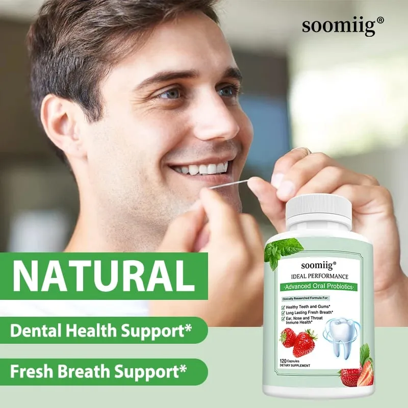 Advanced Oral Probiotics for Teeth Health & Fresh Breath - Chewable Probiotics for Oral Bad Breath 30/60/120 Capsules