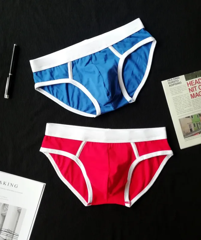 4PCS Men Cottn Briefs Underwear Simple Breathable Low Waist Lingerie Underpants Male Homewear Trunks Calzoncillos