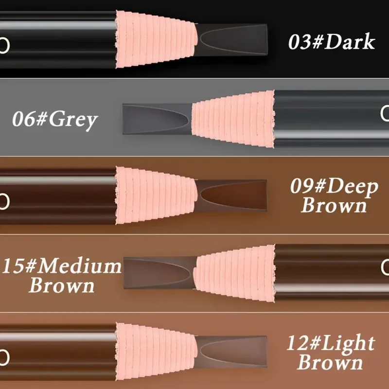 5pcs/Set Solekan Pensel Kening Penambah Kening Coklat Seni Kosmetik Warna Pensil Kalis Air Jenis Stereo Alat Kecantikan Murah
