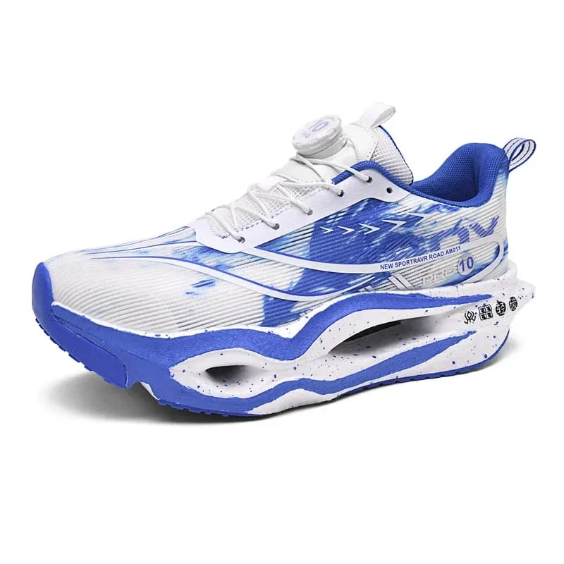 Men Women Carbon Plate Running Shoes Summer Breathable Mesh Racing Sneakers Rotating Buckle Sports Couple Shoes — image 9