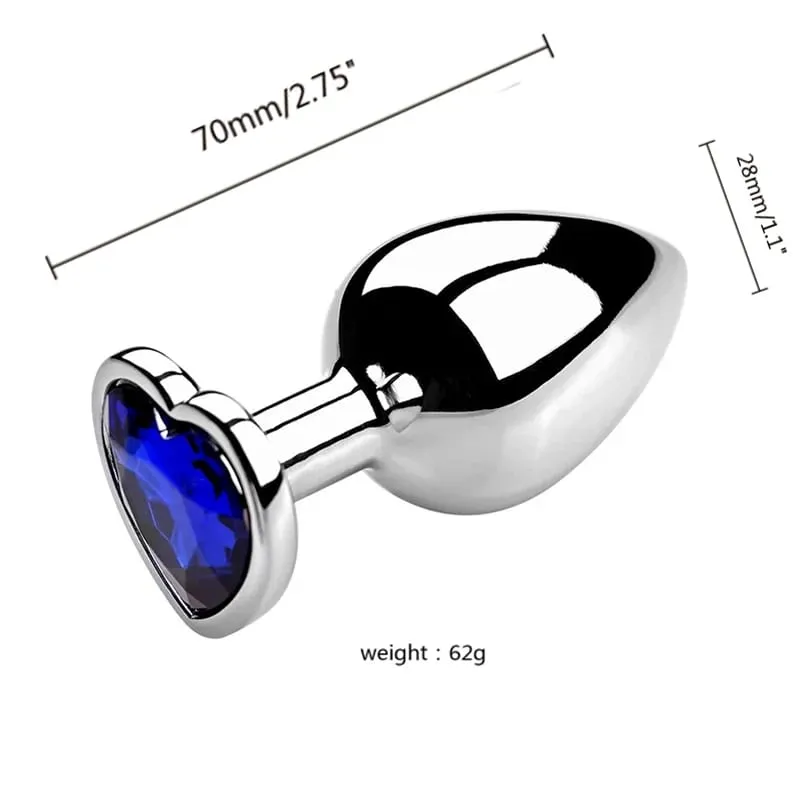 S/M/L anální kolík Heart Metal Crystal anální kolík pro ženy Odnímatelný anální kolík z nerezové oceli Muži Stimulátor Anální sexuální hračky Dildo