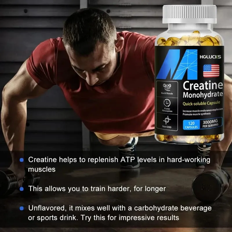 Buy 1 Get 1 Free! Creatine Monohydrate 3000mg Supplement for Lean Muscle & Performance Fat Loss & Overall Fitness Vegan