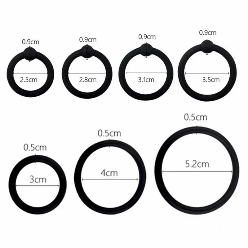 cheap 3/4/6/7/8 pcs Penis Rings Cock Rings Silicone Beaded Time Lasting Erection Sex Toys for Men Adult sex Games