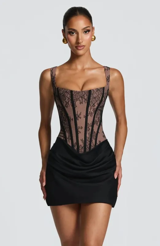 Sexy Square-neck Halter Mini Dress Women Pleated Sleeveless Backless High Waist Bodycon Dresses 2026 New Summer Lady Party Robe