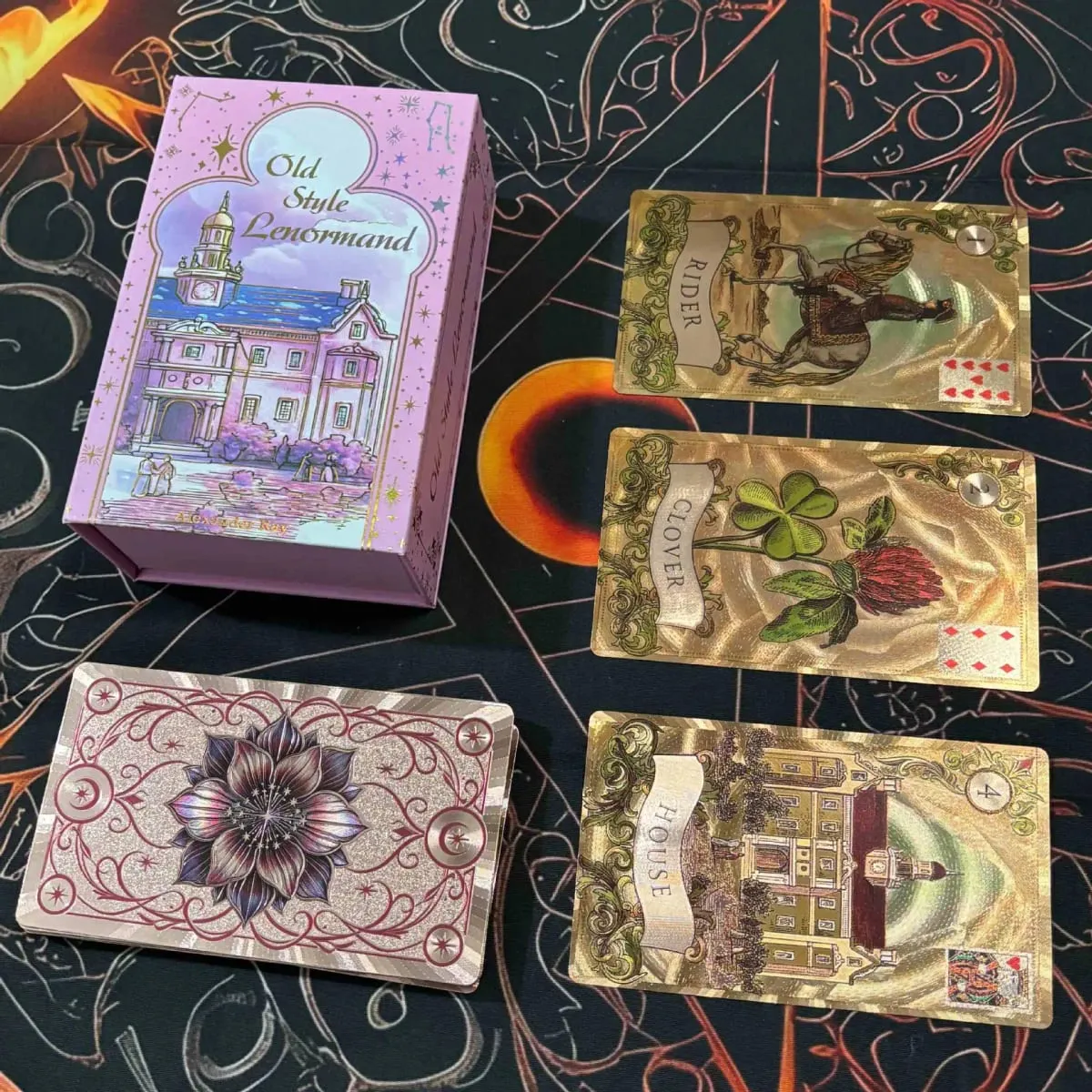 12*7cm Old Style Lenormand Oracle Cards PVC zlatá fólie Věštecký balíček pro začátečníky a profesionály ve starém stylu — image 2